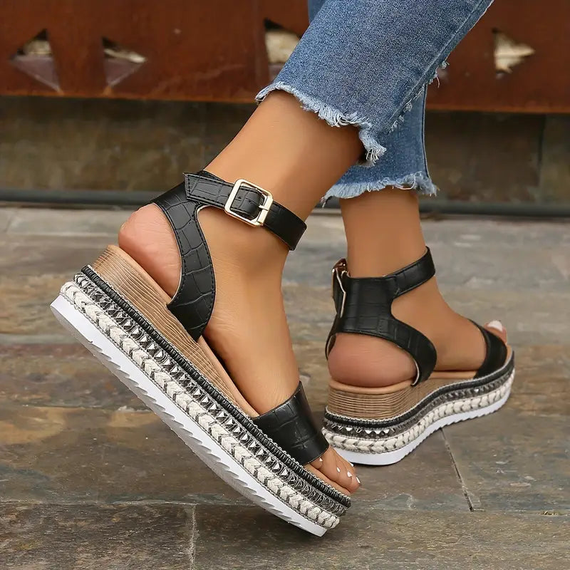 Straps Buckle Wedge Sandals™