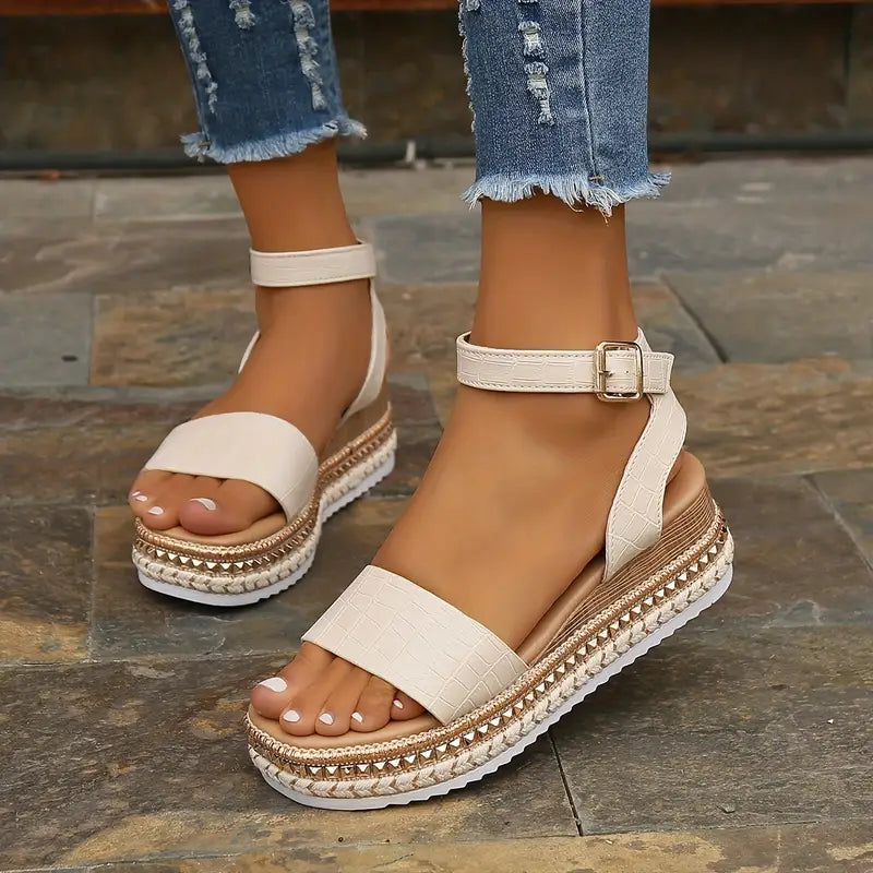 Straps Buckle Wedge Sandals™